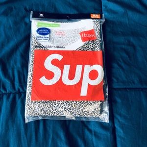Supreme Leopard Print Hanes T-Shirt 2Pack Medium